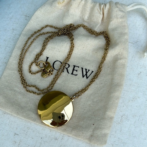 J. Crew gold tone disc Locket necklace. Comes with original dust bag. - Picture 3 of 9